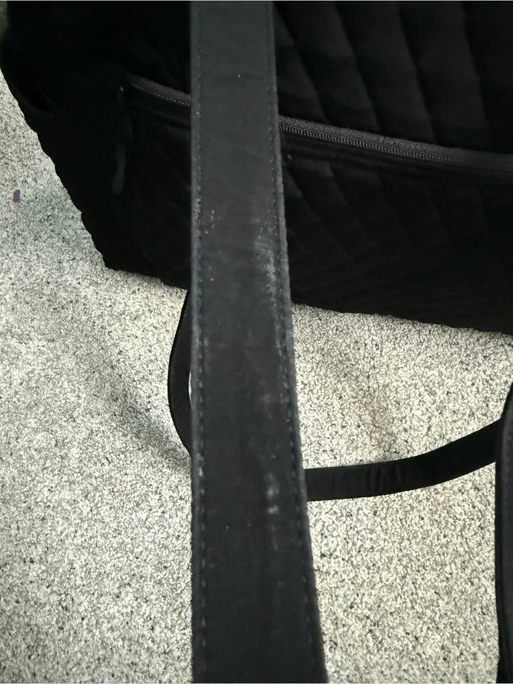 Vera Bradley Quilted Black Baby Bag with attached changing pad